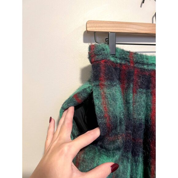 NWT Blugirl Blumarine Plaid Mohair Wool Blend Pleated Midi Preppy Skirt M - Picture 4 of 14